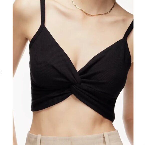 Aritzia Tops - 🚨CLEARANCE!! Aritzia Babaton - Black Twist Front Cropped Tank Top - XXS